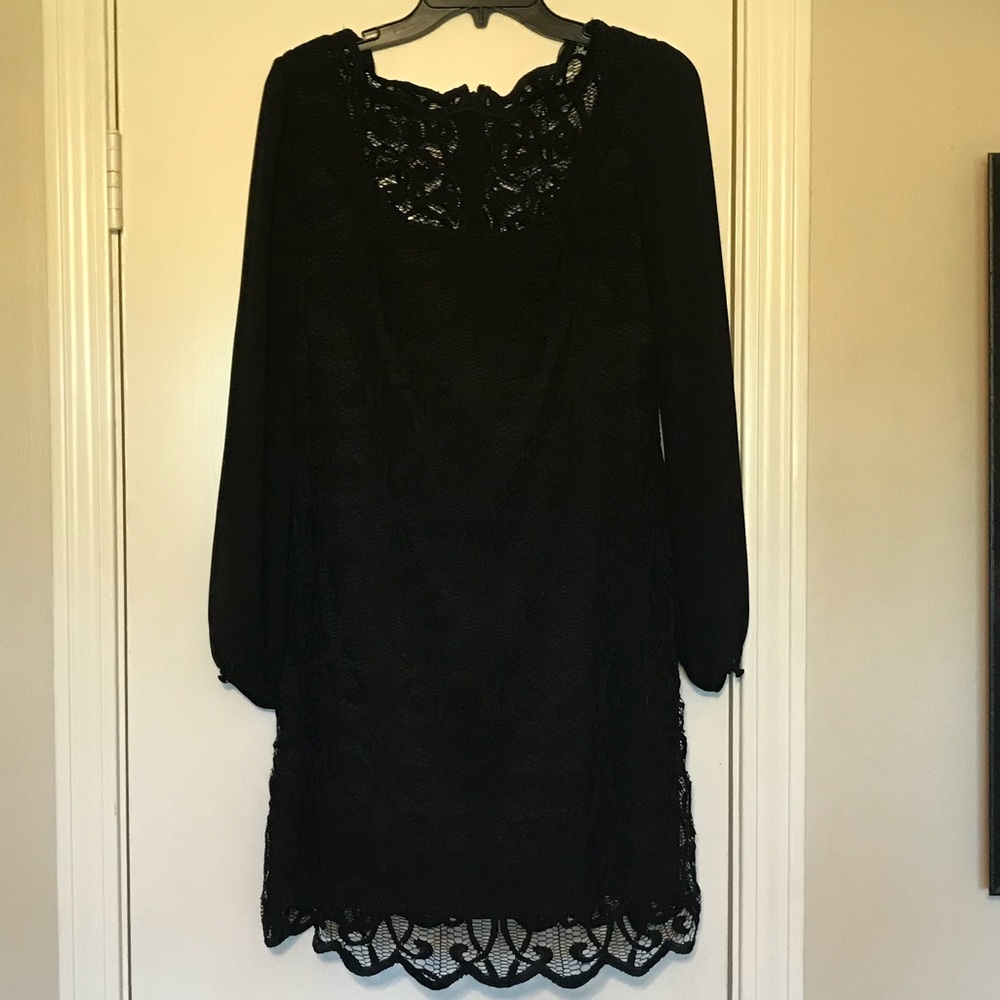 Black Lace Overlay Dress